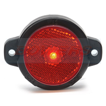 WAS W24RR 12v/24v Red Rear Round LED Marker Light Lamp With Reflector